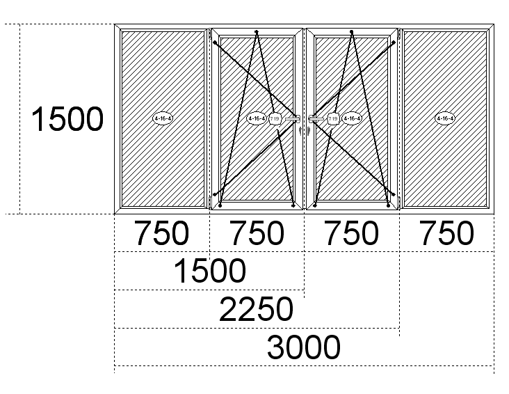 Стандартные окна ПВХ: размеры - высота и ширина Солнечногорск